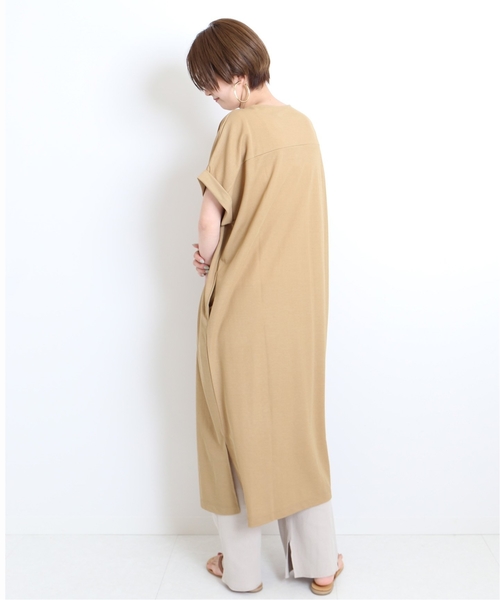 B.C STOCK（ベーセーストック）の「《追加》カットミラノスキッパーワンピース◆（ワンピース・レディース・ブラック/カーキ/キャメル・FREE）」の8枚目の写真