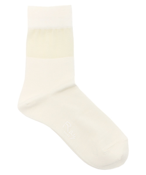 Ray BEAMS（レイビームス）の「Ray BEAMS / ウール シースルー ソックス（ソックス/靴下・レディース・ホワイト/レッド/ネイビー・ONE SIZE）」の2枚目の写真
