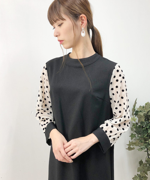 フロッキードットロングキャミワンピース | PICCIN (ピッチン