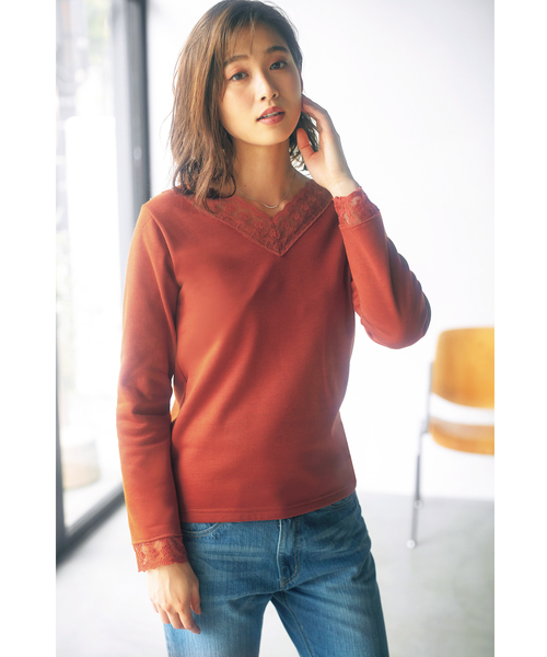 GeeRA(ジーラ)の「スカラップレース裏シャギープルオーバー(Tシャツ/カットソー・レディース・ブラック/ブラウン/オフホワイト・SMALL/X-LARGE/LARGE/MEDIUM)」の8枚目の写真