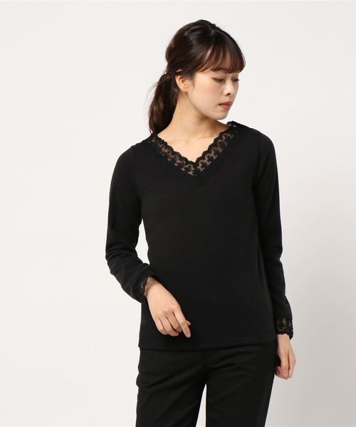 GeeRA(ジーラ)の「スカラップレース裏シャギープルオーバー(Tシャツ/カットソー・レディース・ブラック/ブラウン/オフホワイト・SMALL/X-LARGE/LARGE/MEDIUM)」の14枚目の写真