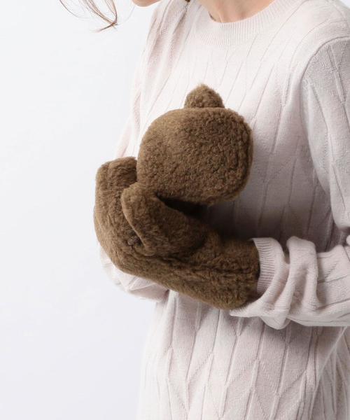 COLD BREAKER(コールドブレーカー)の「<COLD BREAKER>BOA MITTENS/ミトン(手袋・レディース・ライトグレー/ブラック/ブラウン・FREE)」の1枚目の写真