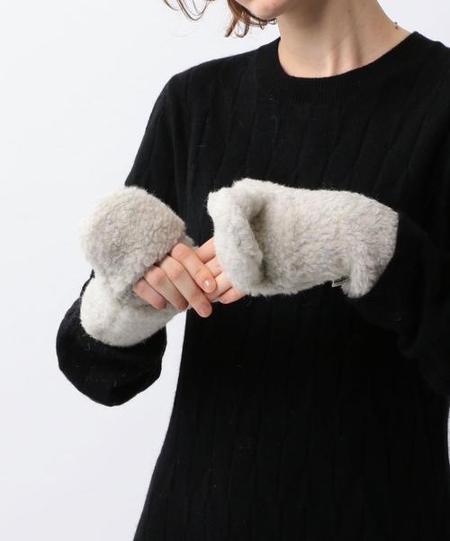COLD BREAKER(コールドブレーカー)の「<COLD BREAKER>BOA MITTENS/ミトン(手袋・レディース・ライトグレー/ブラック/ブラウン・FREE)」の3枚目の写真