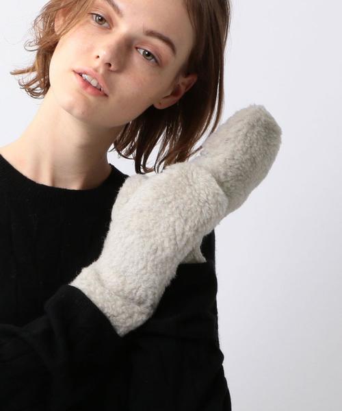 COLD BREAKER(コールドブレーカー)の「<COLD BREAKER>BOA MITTENS/ミトン(手袋・レディース・ライトグレー/ブラック/ブラウン・FREE)」の7枚目の写真