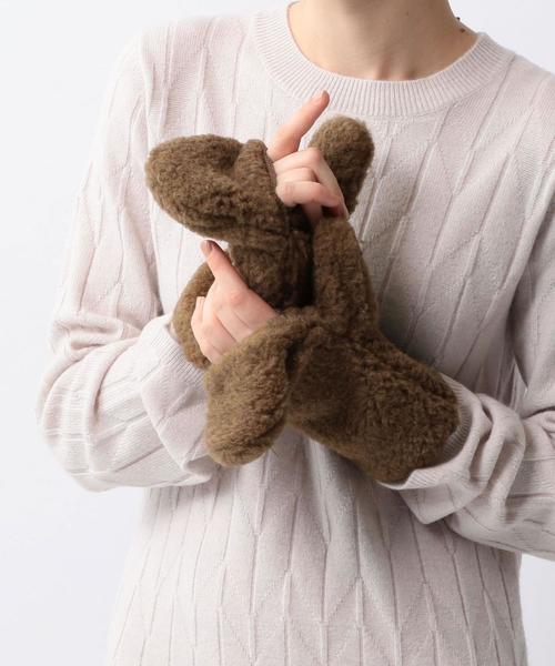 COLD BREAKER(コールドブレーカー)の「<COLD BREAKER>BOA MITTENS/ミトン(手袋・レディース・ライトグレー/ブラック/ブラウン・FREE)」の5枚目の写真