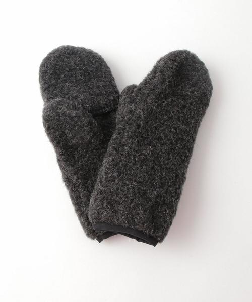 COLD BREAKER(コールドブレーカー)の「<COLD BREAKER>BOA MITTENS/ミトン(手袋・レディース・ライトグレー/ブラック/ブラウン・FREE)」の4枚目の写真
