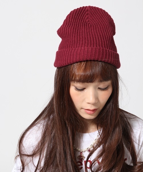 HARE（ハレ）の「コットンワッチ【HARE】（ニットキャップ/ビーニー・レディース・オフホワイト/グレー/ネイビー/ボルドー・ONE SIZE）」の5枚目の写真