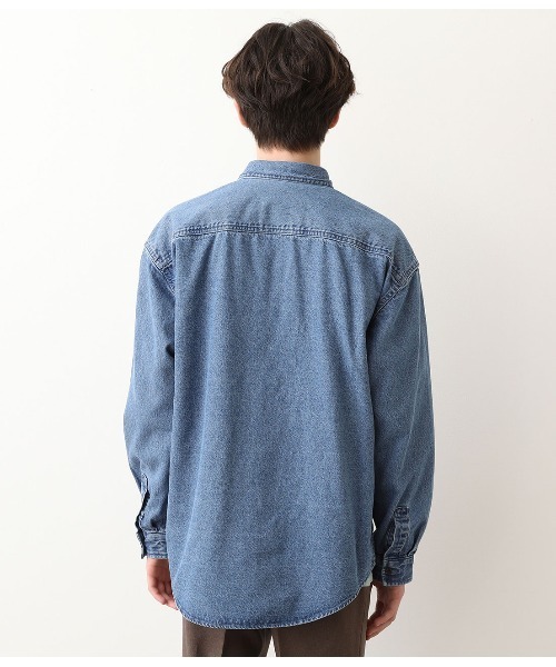 JUNRED（ジュンレッド）の「【ビッグシルエット】デニムCPOシャツ（シャツ/ブラウス・メンズ・ブルー/ネイビー・S/M/L）」の10枚目の写真