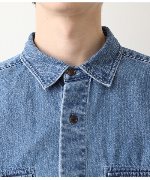 JUNRED（ジュンレッド）の「【ビッグシルエット】デニムCPOシャツ（シャツ/ブラウス・メンズ・ブルー/ネイビー・S/M/L）」の11枚目の写真