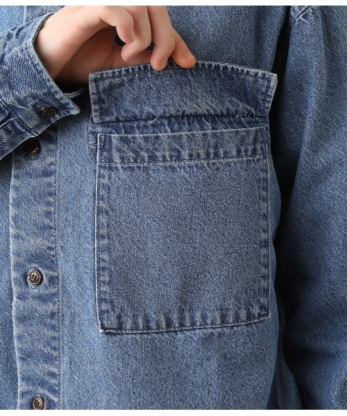 JUNRED（ジュンレッド）の「【ビッグシルエット】デニムCPOシャツ（シャツ/ブラウス・メンズ・ブルー/ネイビー・S/M/L）」の13枚目の写真