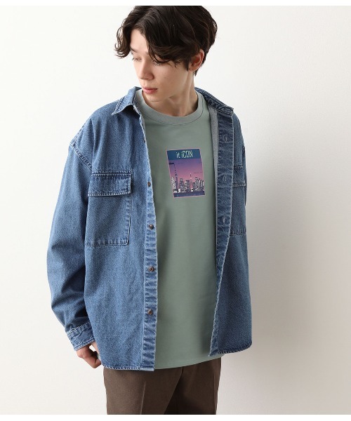 JUNRED（ジュンレッド）の「【ビッグシルエット】デニムCPOシャツ（シャツ/ブラウス・メンズ・ブルー/ネイビー・S/M/L）」の6枚目の写真