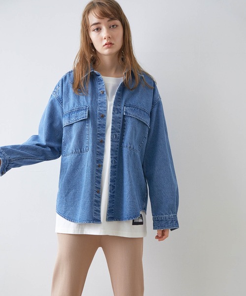 JUNRED（ジュンレッド）の「【ビッグシルエット】デニムCPOシャツ（シャツ/ブラウス・メンズ・ブルー/ネイビー・S/M/L）」の20枚目の写真