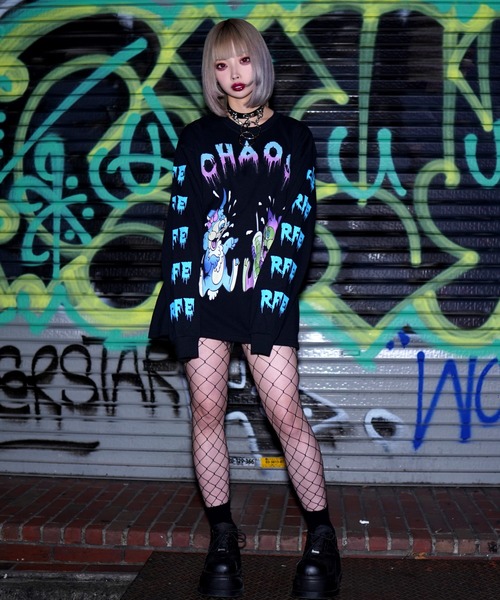 【6/30限定 9500→8500】レフレム 発泡プリント カットソー Tシャツ REFLEM tシャツ 「REFLEM/レフレム」ショルダーZIPカットソー