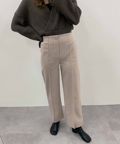 KOBE LETTUCE（コウベレタス）の「センタースリット起毛ロングパンツ（その他パンツ・レディース・ベージュ/ピンク/アイボリー・FREE）」の2枚目の写真