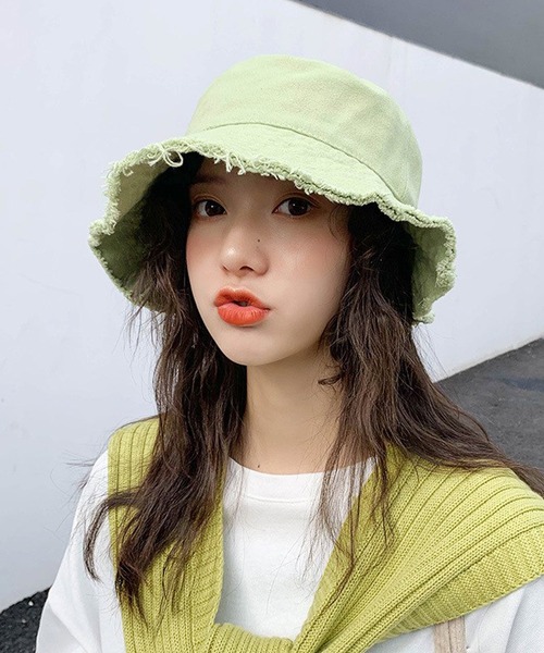 shopnikoniko（ショップニコニコ）の「フリンジシンプルバケットハット（ハット・レディース・ホワイト/ブラック/ベージュ/ブラウン/レッド/グリーン・フリー）」の5枚目の写真