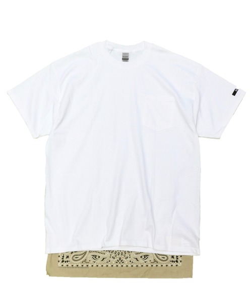C.E.L.STORE(セルストア)の「RE CONSTRUCT/リコンストラクト BANDANA TAIL POCKET TEE(Tシャツ/カットソー)」|ホワイト