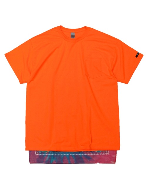 C.E.L.STORE(セルストア)の「RE CONSTRUCT/リコンストラクト BANDANA TAIL POCKET TEE(Tシャツ/カットソー)」|オレンジ