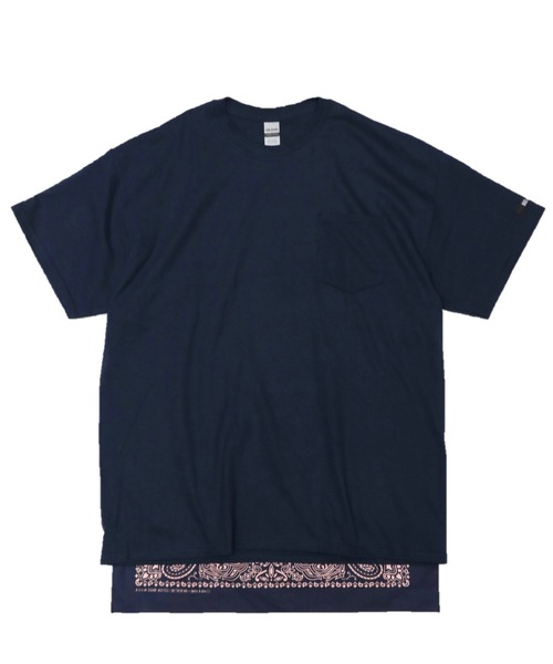 C.E.L.STORE(セルストア)の「RE CONSTRUCT/リコンストラクト BANDANA TAIL POCKET TEE(Tシャツ/カットソー)」|ブルー