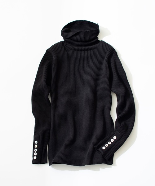 classicalelf（クラシカルエルフ）の「キッズ 袖シェルボタン付きタートルネックリブニット(長袖)（ニット/セーター・キッズ・ブラック/ベージュ/アイボリー/モカ・130/140/150）」の4枚目の写真