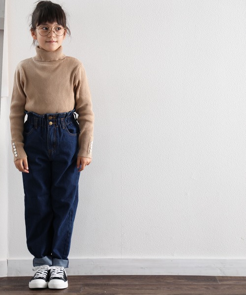 classicalelf（クラシカルエルフ）の「キッズ 袖シェルボタン付きタートルネックリブニット(長袖)（ニット/セーター・キッズ・ブラック/ベージュ/アイボリー/モカ・130/140/150）」の18枚目の写真