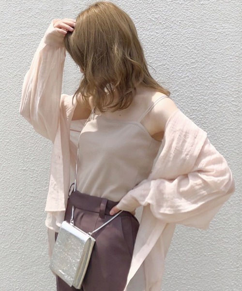 one after another NICE CLAUP(ワンアフターアナザーナイスクラップ)の「ベーシックテレコキャミソール(キャミソール)」|ベージュ