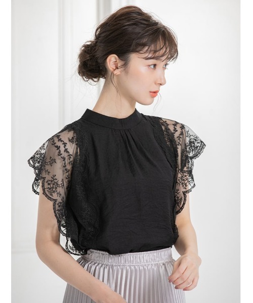 fifth（フィフス）の「スカラップレースブラウス（シャツ/ブラウス・レディース・ホワイト/ブラック/グレー・MEDIUM）」の3枚目の写真
