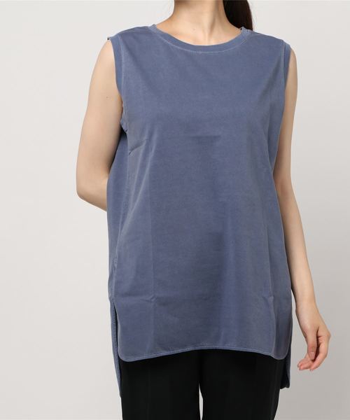 LOWRYS FARM（ローリーズファーム）の「ピグメントラウンドヘムノースリーブ　892691（Tシャツ/カットソー・レディース・ホワイト/チャコールグレー/パープル/ブルー・FREE）」の8枚目の写真