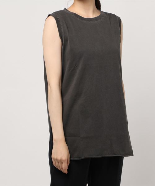 LOWRYS FARM（ローリーズファーム）の「ピグメントラウンドヘムノースリーブ　892691（Tシャツ/カットソー・レディース・ホワイト/チャコールグレー/パープル/ブルー・FREE）」の7枚目の写真