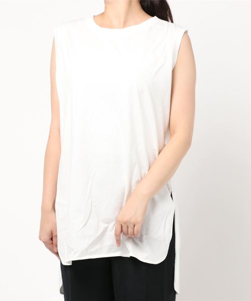 LOWRYS FARM（ローリーズファーム）の「ピグメントラウンドヘムノースリーブ　892691（Tシャツ/カットソー・レディース・ホワイト/チャコールグレー/パープル/ブルー・FREE）」の10枚目の写真