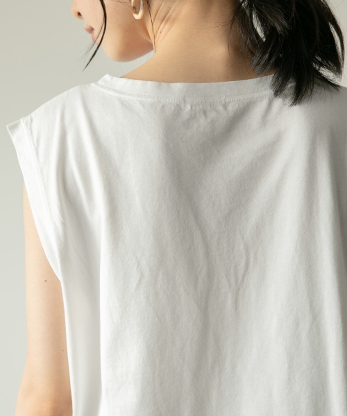 LOWRYS FARM（ローリーズファーム）の「ピグメントラウンドヘムノースリーブ　892691（Tシャツ/カットソー・レディース・ホワイト/チャコールグレー/パープル/ブルー・FREE）」の21枚目の写真