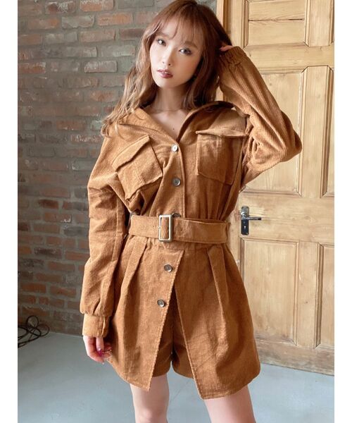 RESEXXY（リゼクシー）の「コーデュロイコンビネゾン（つなぎ/オールインワン・レディース・ブラウン/ベージュ/キャメル・FREE）」の10枚目の写真