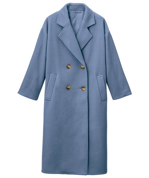 GeeRA（ジーラ）の「ダブルロングチェスターコート（チェスターコート・レディース・ブラック/ピンクベージュ/ブラウン/ブルー・SMALL/LARGE/MEDIUM/XX-LARGE/X-LARGE）」の5枚目の写真