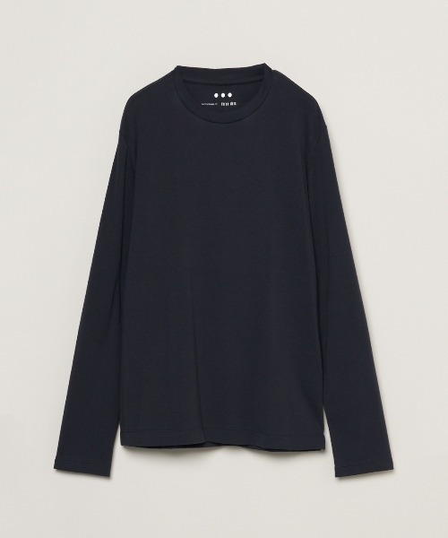 three dots(スリードッツ)の「ブラッシュドリブ 長袖クルーネックTシャツ(Tシャツ/カットソー・メンズ・ホワイト/ブラック/ネイビー/ダークネイビー・SMALL/MEDIUM/LARGE)」の4枚目の写真