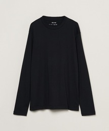 ブラッシュドリブ 長袖クルーネックTシャツ