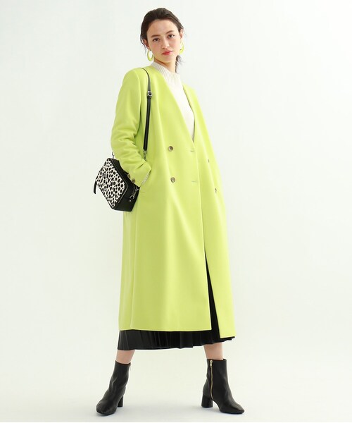 スナイデル 22AW シャルムビッグカラーロングコート ウール アウター 0 紺