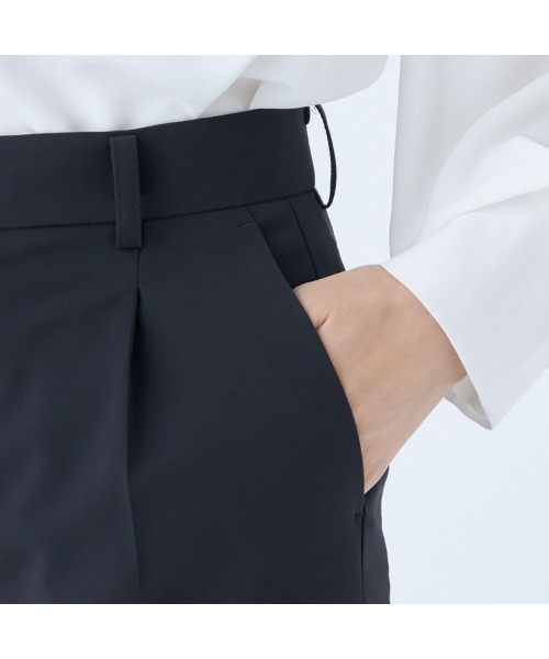 セットアップ対応】洗える1タックテーパードストレッチパンツ