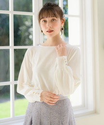 Rewde | 【パームオイル加工】袖ボタン付ボートネックニット（0R14-2118）(ニット/セーター)