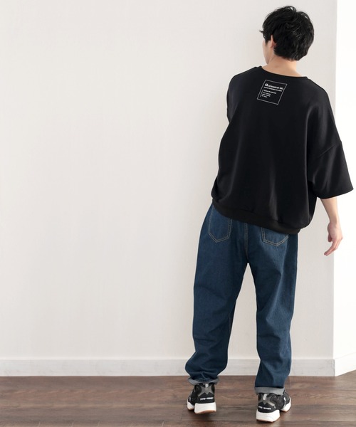 classicalelf(クラシカルエルフ)の「バックプリントで1+ ゆったり5分袖スウェット(Tシャツ/カットソー・レディース・ブラック/モカ/ブルー/アイボリー・MEDIUM/LARGE/X-LARGE)」の11枚目の写真