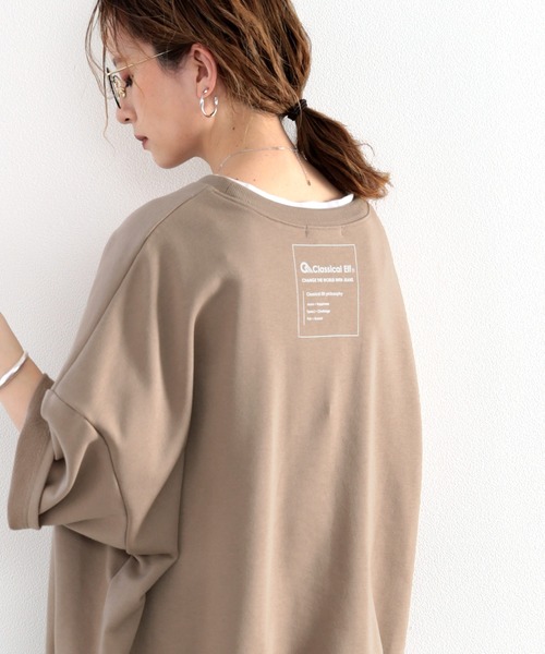 classicalelf(クラシカルエルフ)の「バックプリントで1+ ゆったり5分袖スウェット(Tシャツ/カットソー・レディース・ブラック/モカ/ブルー/アイボリー・MEDIUM/LARGE/X-LARGE)」の16枚目の写真