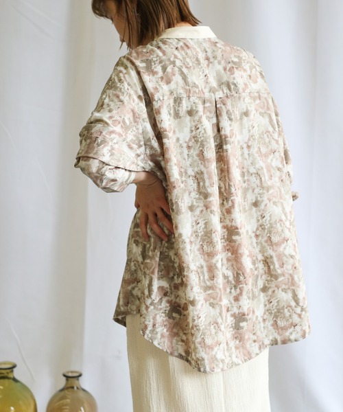 select MOCA(セレクトモカ)の「2021 SS スタンドカラーニュアンス柄シャツ(シャツ/ブラウス・レディース・ブルー/グリーン/ピンクベージュ・FREE)」の20枚目の写真