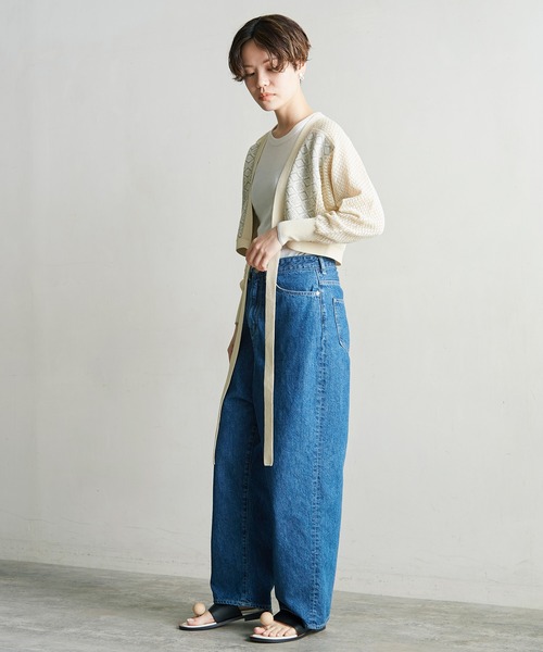 nitca（ニトカ）の「ダブルジャガード×透かしショートカーディガン（カーディガン/ボレロ・レディース・アイボリー/ブラック・FREE）」の18枚目の写真