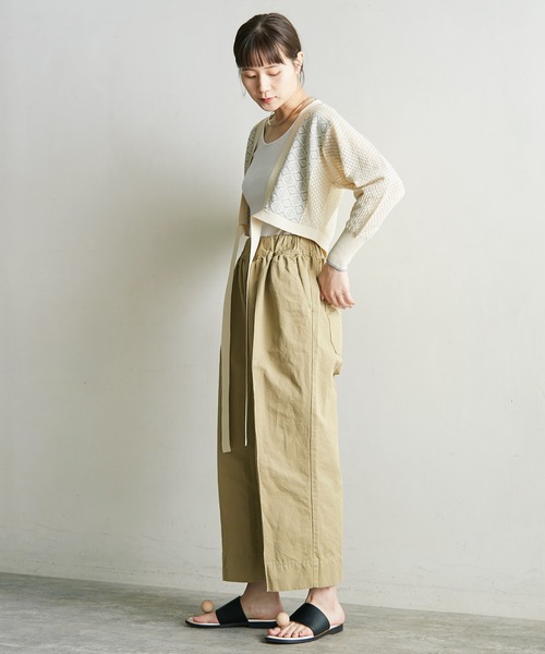 nitca（ニトカ）の「ダブルジャガード×透かしショートカーディガン（カーディガン/ボレロ・レディース・アイボリー/ブラック・FREE）」の16枚目の写真