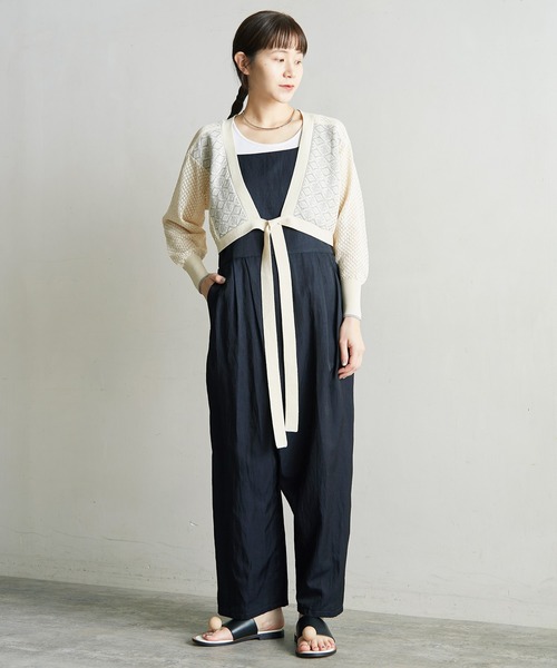 nitca（ニトカ）の「ダブルジャガード×透かしショートカーディガン（カーディガン/ボレロ・レディース・アイボリー/ブラック・FREE）」の14枚目の写真