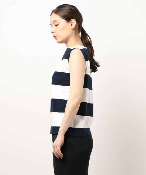 Traditional Weatherwear(トラディショナルウェザーウェア)の「NO SLEEVE PULL OVER WITH ZIP(Tシャツ/カットソー・レディース・ストライプ/ブルー系その他・S)」の3枚目の写真