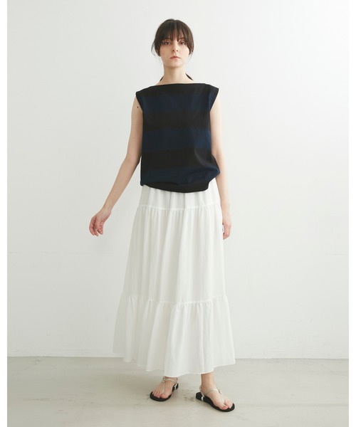 Traditional Weatherwear(トラディショナルウェザーウェア)の「NO SLEEVE PULL OVER WITH ZIP(Tシャツ/カットソー・レディース・ストライプ/ブルー系その他・S)」の5枚目の写真