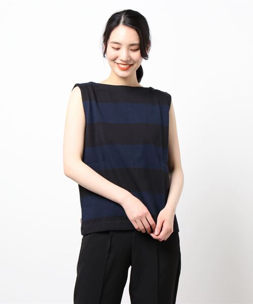 Traditional Weatherwear(トラディショナルウェザーウェア)の「NO SLEEVE PULL OVER WITH ZIP(Tシャツ/カットソー・レディース・ストライプ/ブルー系その他・S)」の13枚目の写真