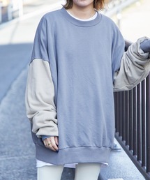 MONO-MART | バイオフェード加工裏毛ビッグシルエットプルオーバースウェット(スウェット)