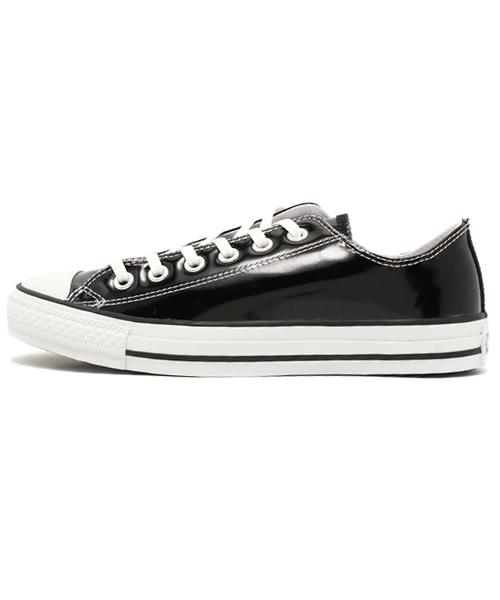 CONVERSE（コンバース）の「LEATHER ALL STAR ENAMEL OX / レザー オールスター エナメル OX（スニーカー・レディース・ブラック/ホワイト・6.5/10.5/9.5/4.5/11.5/3/8.5/5.5/3.5/5/7.5/4/8/7/9/6）」の5枚目の写真