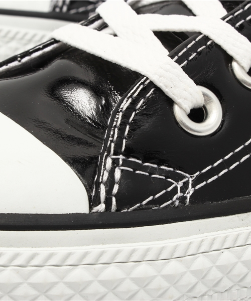 CONVERSE（コンバース）の「LEATHER ALL STAR ENAMEL OX / レザー オールスター エナメル OX（スニーカー・レディース・ブラック/ホワイト・6.5/10.5/9.5/4.5/11.5/3/8.5/5.5/3.5/5/7.5/4/8/7/9/6）」の11枚目の写真