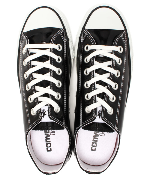 CONVERSE（コンバース）の「LEATHER ALL STAR ENAMEL OX / レザー オールスター エナメル OX（スニーカー・レディース・ブラック/ホワイト・6.5/10.5/9.5/4.5/11.5/3/8.5/5.5/3.5/5/7.5/4/8/7/9/6）」の12枚目の写真
